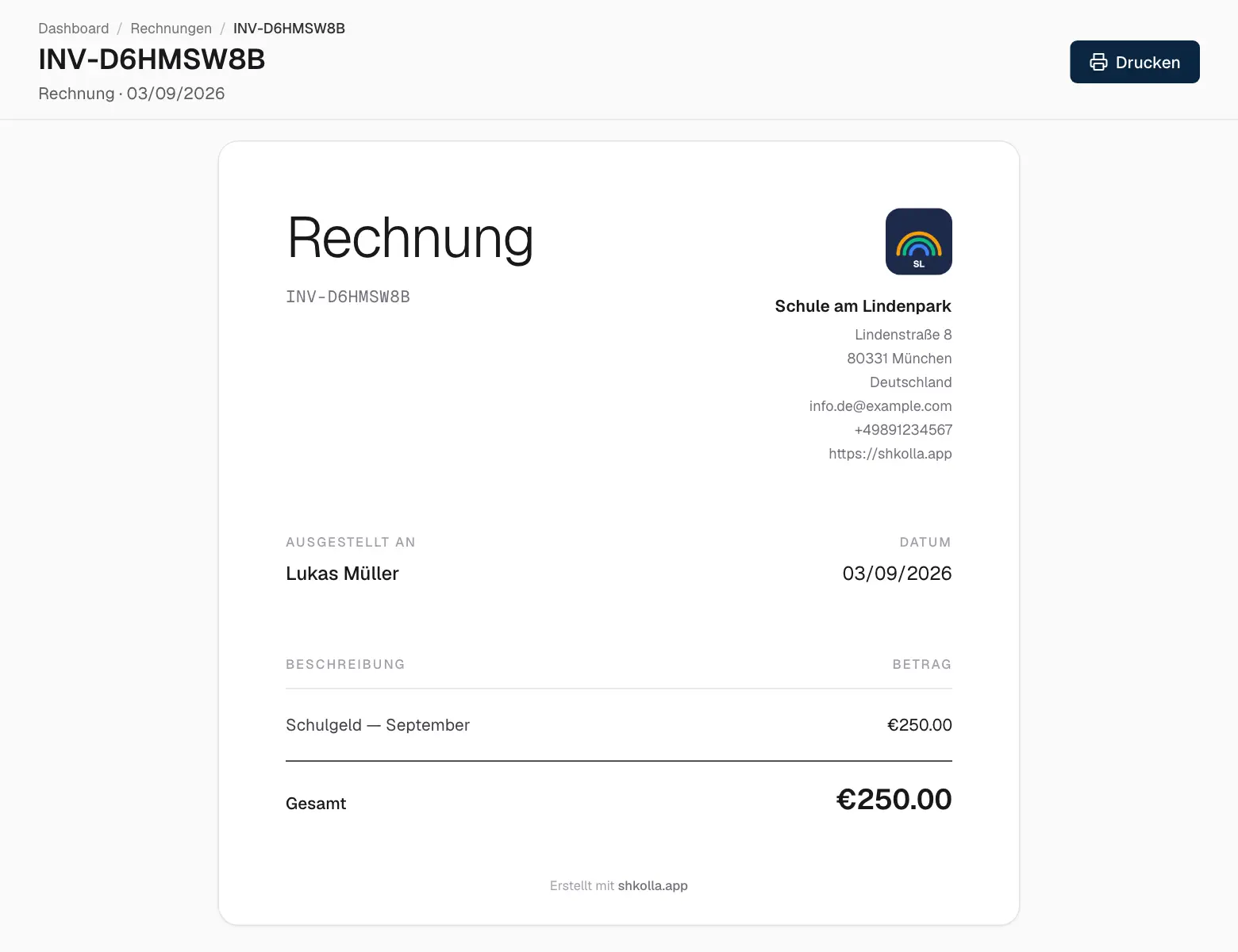 Eine Rechnung.